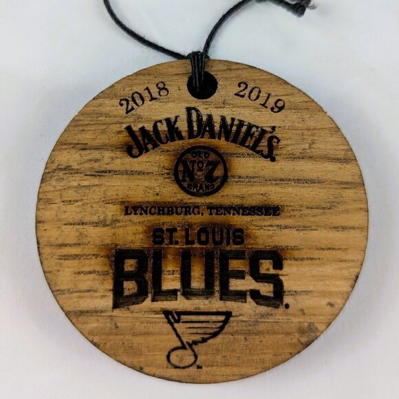 St. Louis Blues Jack Daniel's Wooden Hang Tag Ornament - Picture 1 of 4